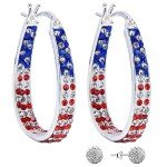 Sparkly Silver Plated Oval Hoop Earrings for Her