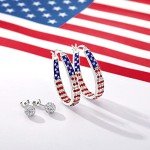 Sparkly Silver Plated Oval Hoop Earrings for Her