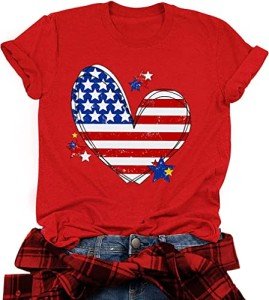 Women's American Flag Graphic Tee - 4th of July