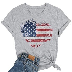 American Flag Graphic Blouse for Women