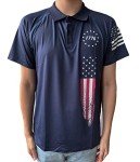 Men's Patriotic American Flag Polo Shirt