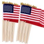 100 Mini American Flags on Sticks – 4x6 Inch