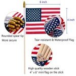 100 Mini American Flags on Sticks – 4x6 Inch
