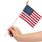 100 Mini American Flags on Sticks – 4x6 Inch