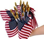 100 Mini American Flags on Sticks – 4x6 Inch