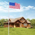 25FT Aluminum Flagpole with USA Flag Kit