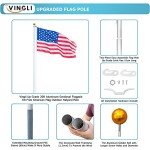25FT Aluminum Flagpole with USA Flag Kit