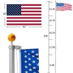 25FT Aluminum Flagpole with USA Flag Kit