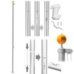 25FT Aluminum Flagpole with USA Flag Kit