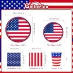 American Flag Party Supplies for 25 Guests