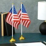 Mini American Flags with Stands - 12 Pack