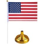 Mini American Flags with Stands - 12 Pack