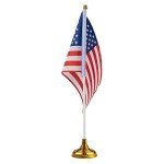 Mini American Flags with Stands - 12 Pack