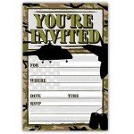 Patriotic Military Invitations - 20 Count with Envelopes