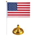 Mini American Flags with Stands - 12 Pack