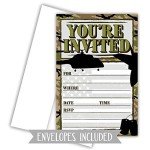 Patriotic Military Invitations - 20 Count with Envelopes