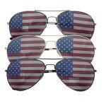USA Flag Aviator Sunglasses - 3 Pack Set