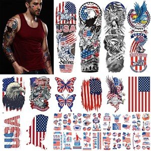 Patriotic Temporary Tattoos for Independence Day Celebrations