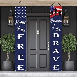 American Flag Soldier Porch Sign for Patriotic Decor