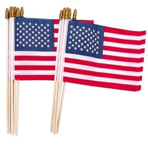 12 Pack Small American Stick Flags for Celebrations