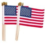 12 Pack Small American Stick Flags for Celebrations