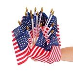12 Pack Small American Stick Flags for Celebrations