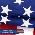 USA Flag with Embroidered Stars and Brass Grommets