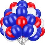 100 Pcs Red, White, Blue 4th of July Balloons