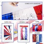 Red, White, and Blue Tinsel Star Curtains Set