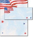 American Flag Stationery Paper & Envelopes Set