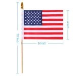 12 Mini American Flags on Sticks for Celebration