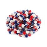 USA Flag Inspired Beaded Long Statement Necklace