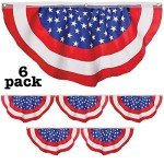 4th of July American Flag Bunting Decoration - 6-Pack