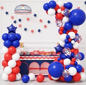 140pcs Red, White & Blue Balloon Garland Kit