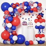 Red, White & Blue Balloon Arch Kit - 160 Pcs