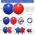 Red, White & Blue Balloon Arch Kit - 160 Pcs