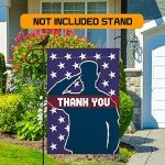 Thank You Burlap Garden Flag - Patriotic Decor