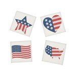 Glittery Patriotic Flag Tattoos - 72-Pack