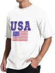 Men’s USA Flag Graphic Tee - Casual Crewneck