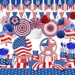 July 4th Party Supplies: Plates, Napkins, Cups Set