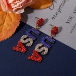 Beaded American Flag Star Dangle Earrings for Women