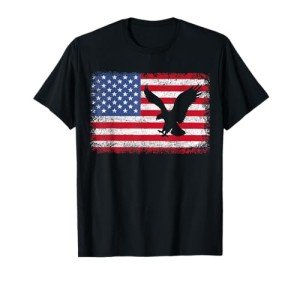 Eagle 4th of July USA Flag T-Shirt