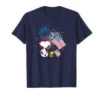 Snoopy & Woodstock Flag Fireworks T-Shirt