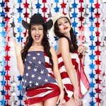 Red, White & Blue Star Tinsel Curtains - 3 Pack