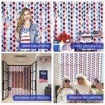 Red, White & Blue Star Tinsel Curtains - 3 Pack