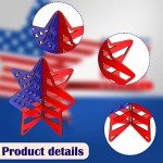 Set of 3 Patriotic 3D Wooden Star Decor
