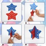 Set of 3 Patriotic 3D Wooden Star Decor