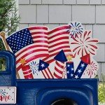 Patriotic Metal Truck Yard Sign with Stake