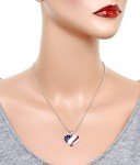Patriotic Red, White & Blue Heart Necklace