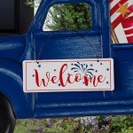 Patriotic Metal Truck Yard Sign with Stake